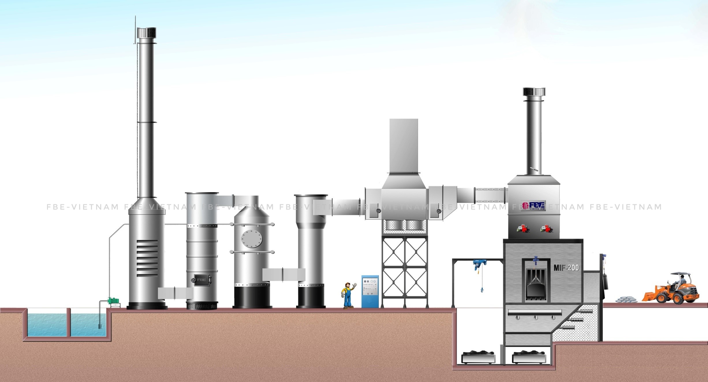 LÒ ĐỐT RÁC KIỂU ĐỨNG