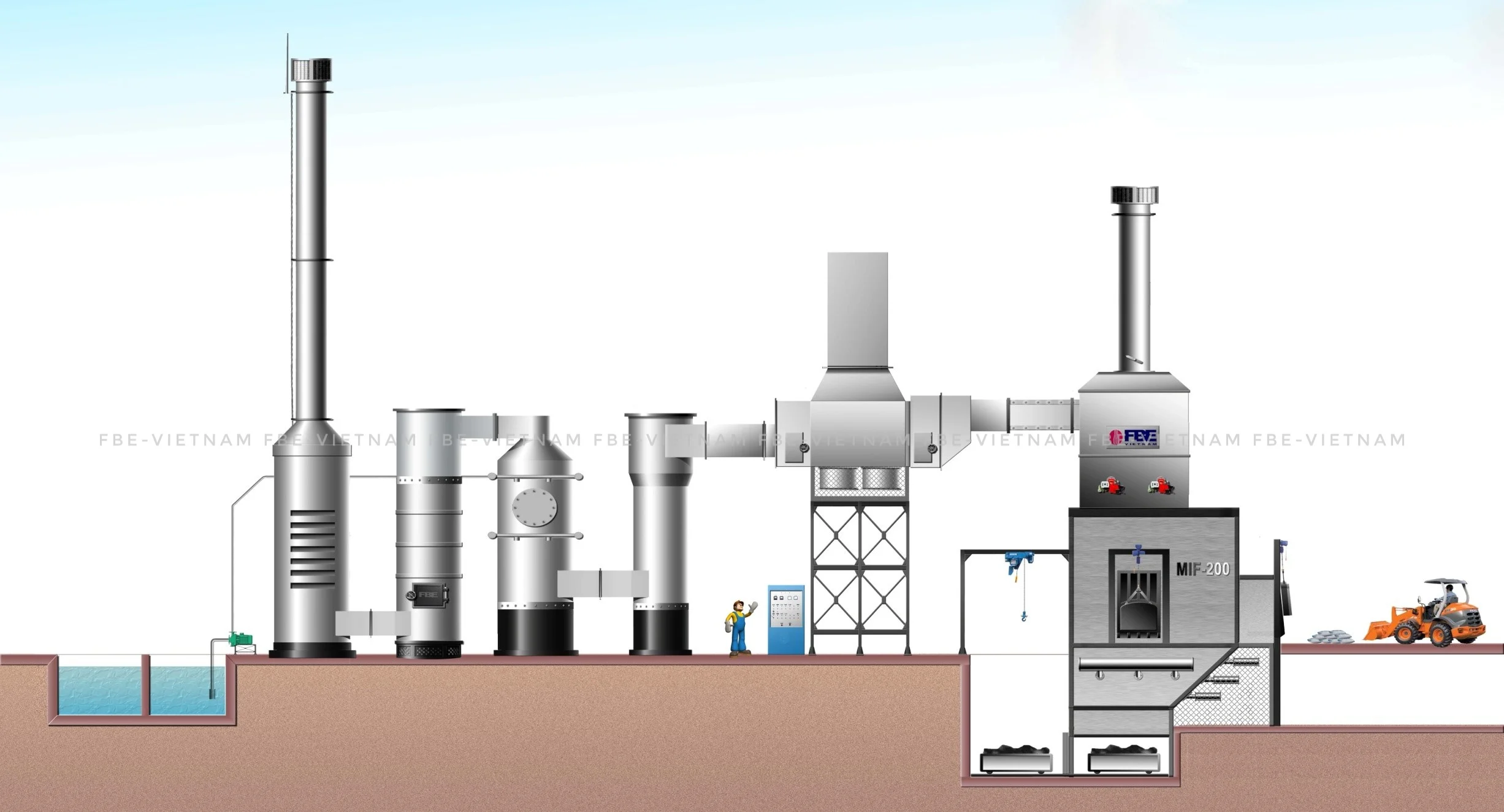 LÒ ĐỐT RÁC KIỂU ĐỨNG