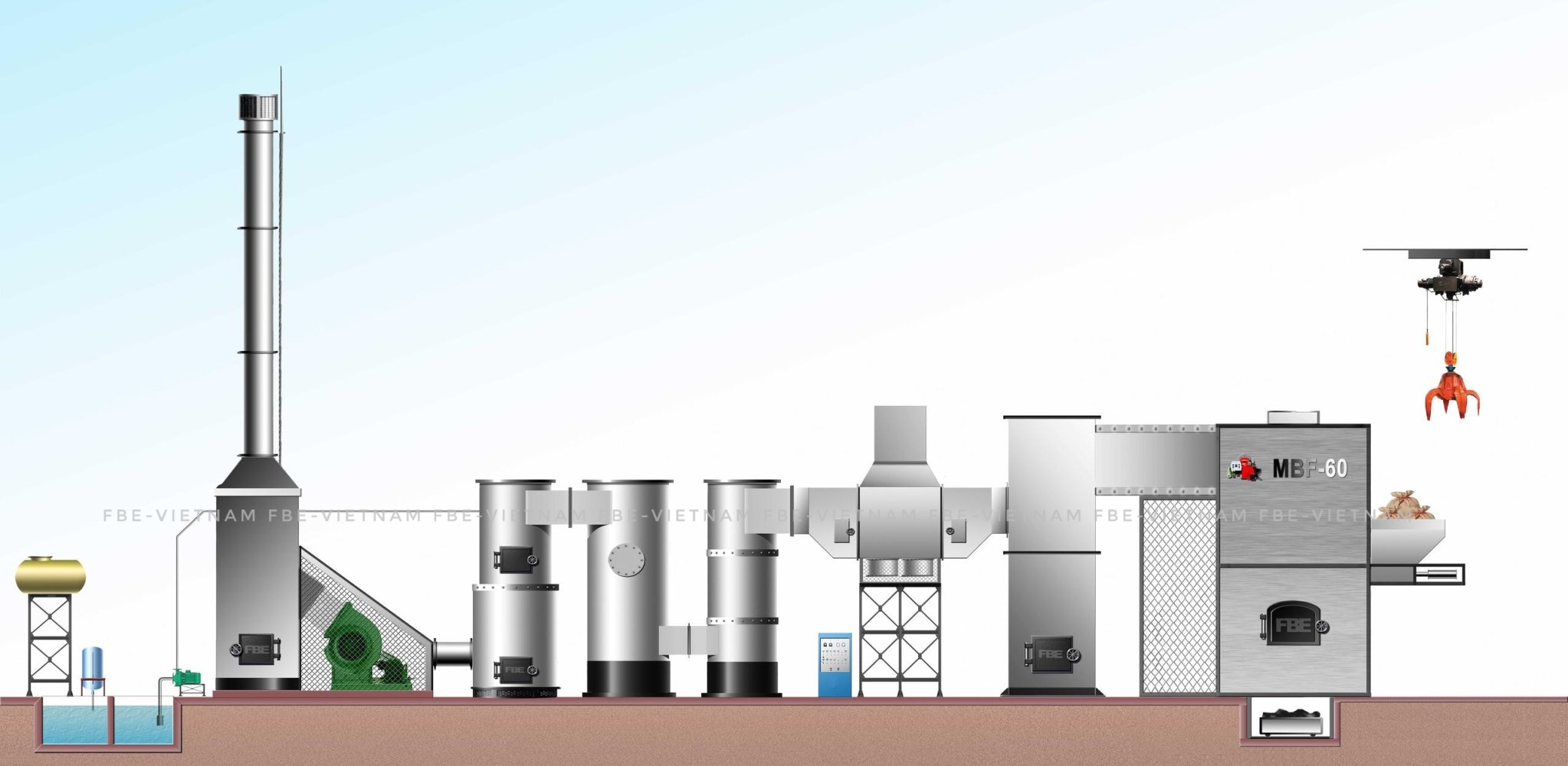 LÒ ĐỐT RÁC KIỂU FBE