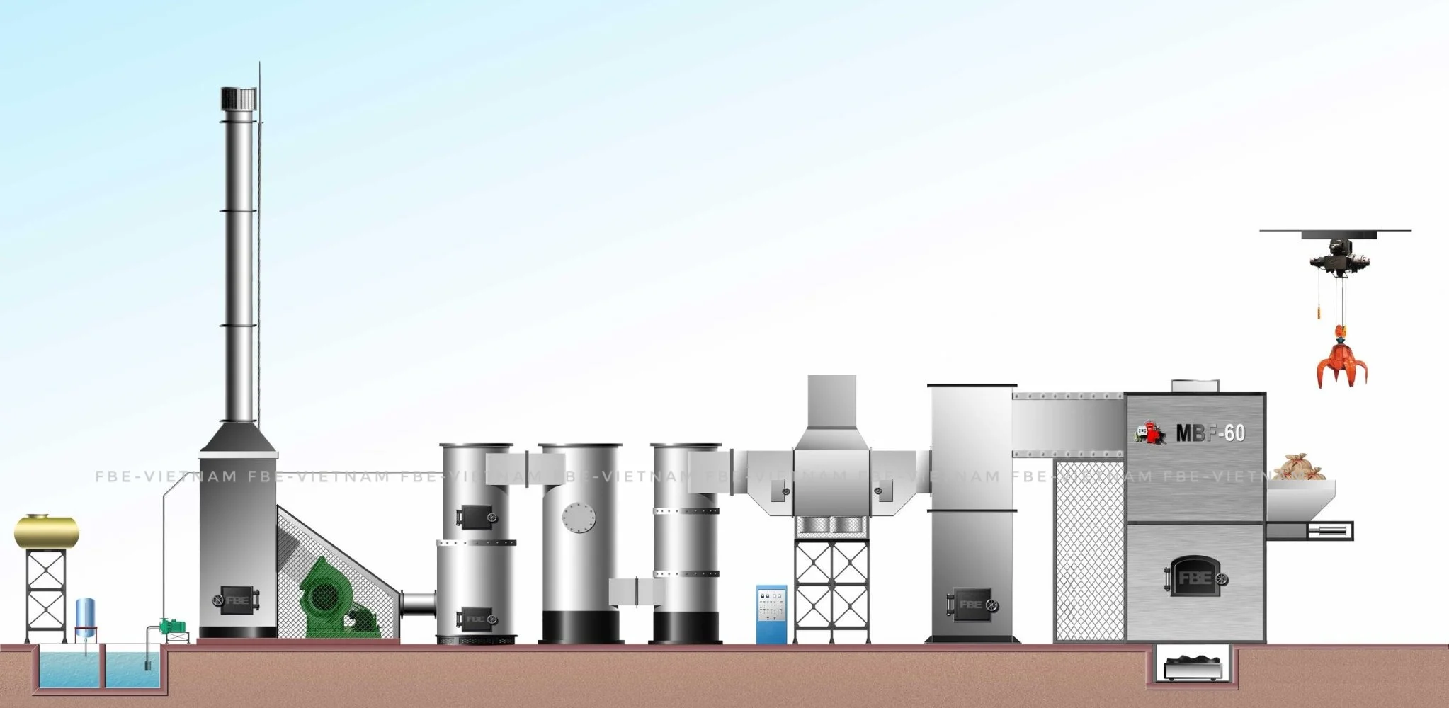 LÒ ĐỐT RÁC KIỂU FBE